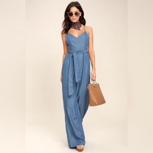 Lulus Denim Jumpsuit Size Large